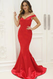 off-the-shoulder-red-satin-evening-dresses-mermaid-style