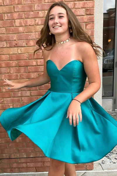 peacock-blue-satin-sweetheart-backless-homecoming-dress-short