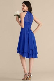 pleated-chiffon-halter-royal-blue-wedding-party-dress-short-1