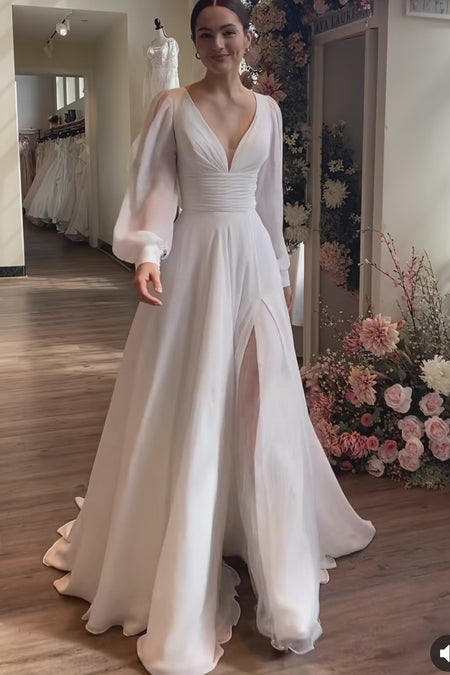 Sparkling Beaded Wedding Dress with Detachable Train in Dubai