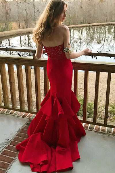 plunging-sweetheart-lace-red-mermaid-prom-gown-with-ruffled-skirt-1