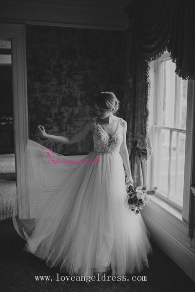 plunging-v-neck-a-line-tulle-crystals-bridal-gown