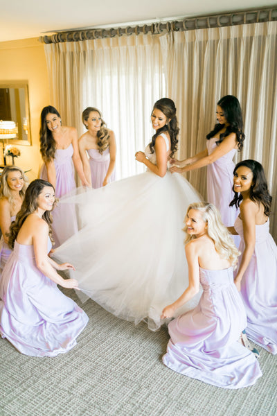 Plunging V-neckline Lace Wedding Dress with Detachable Overskirt