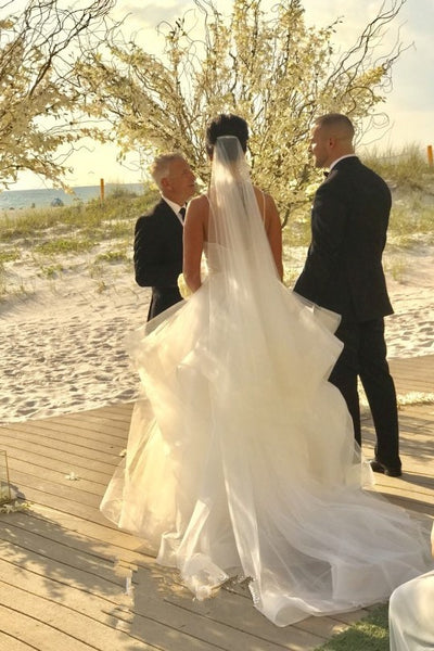 Refined Backless Bridal Dresses Wedding Tulle Horsehair Skirt loveangeldress