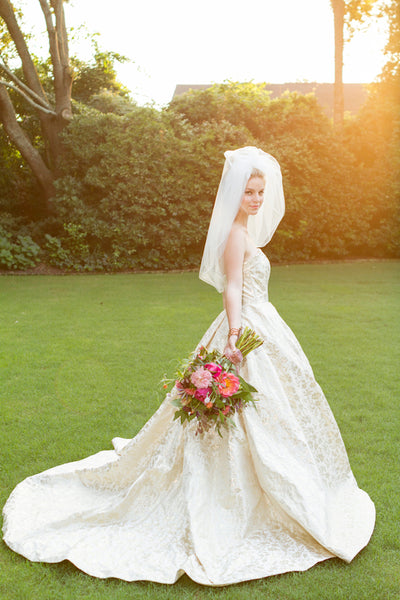 Royal-inspired Embroidery Wedding Dresses with Satin Skirt