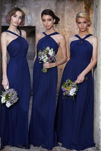 ruching-orange-chiffon-bridesmaid-dresses-with-halter-neckline-1
