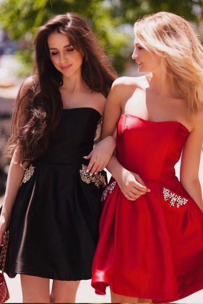Strapless dress hotsell with pockets