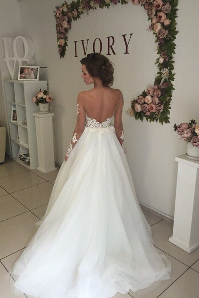 see-through-sleeves-bridal-dress-for-marriage-tulle-skirt-1