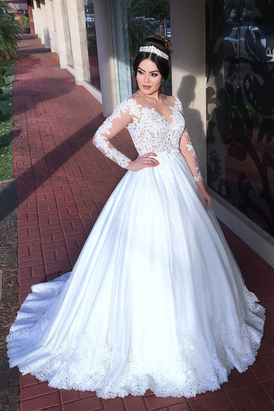 sheer-lace-long-sleeves-wedding-dress-with-appliqued-train