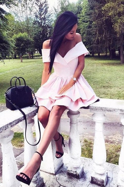 short-light-pink-homecoming-dress-with-layer-skirt-1