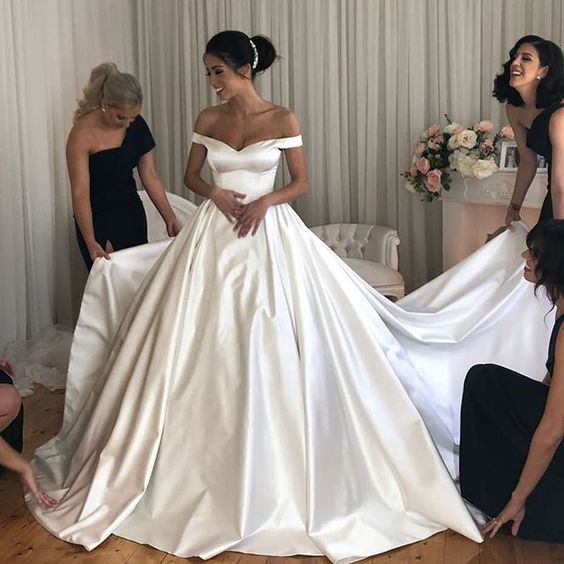 simple-satin-bridal-gowns-long-train-with-off-the-shoulder-2