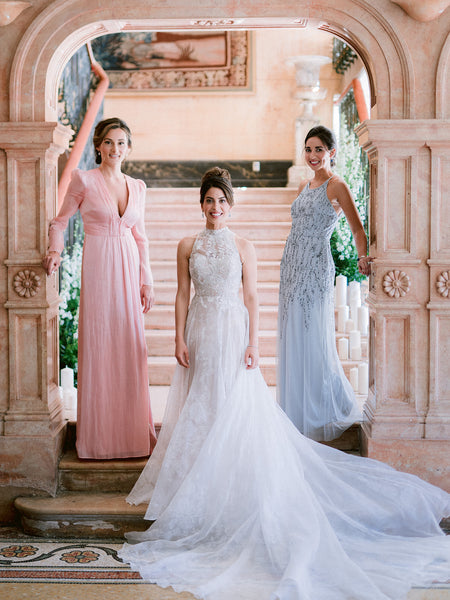 Sleeveless High Neck Lace Wedding Gown 2022