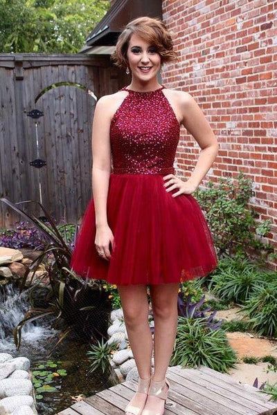 sleeveless-sequin-tulle-short-homecoming-gown