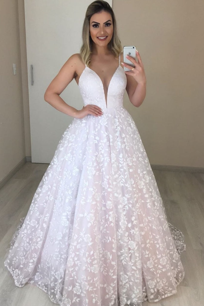 Spaghetti Straps 2020 Wedding Dresses Lace Open Back Vestido de novia