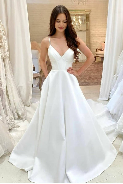 spaghetti-straps-satin-wedding-gowns-with-v-neckline