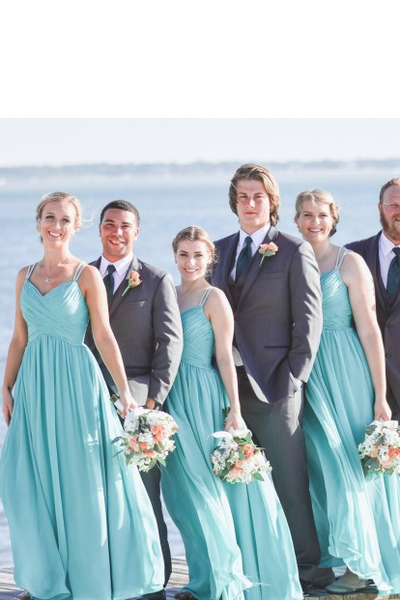 Aqua blue bridesmaid sales dresses for beach wedding