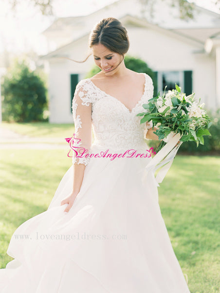 v-neck-bridal-dress