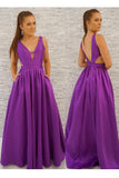 v-neckline-a-line-satin-purple-prom-long-dresses-with-pockets
