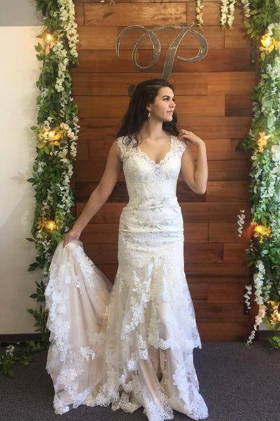 v-neckline-column-wedding-dress-lace-appliques-chapel-train