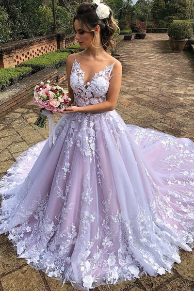 Wedding dresses lavender color top