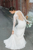 v-neckline-lace-vintage-wedding-dress-long-sleeves-bridal-gowns-2018-2