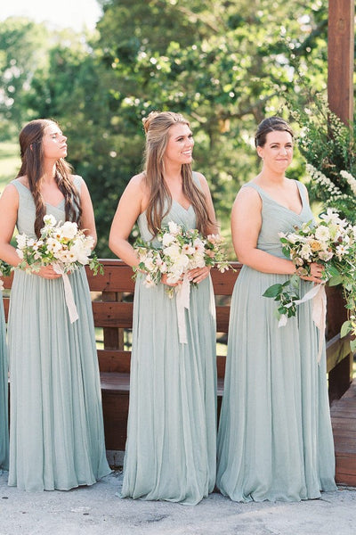 v-neckline-sage-long-bridesmaid-gown-chiffon-skirt