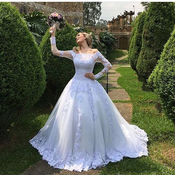 white-lace-tulle-wedding-gown-off-the-shoulder-long-sleeves-2