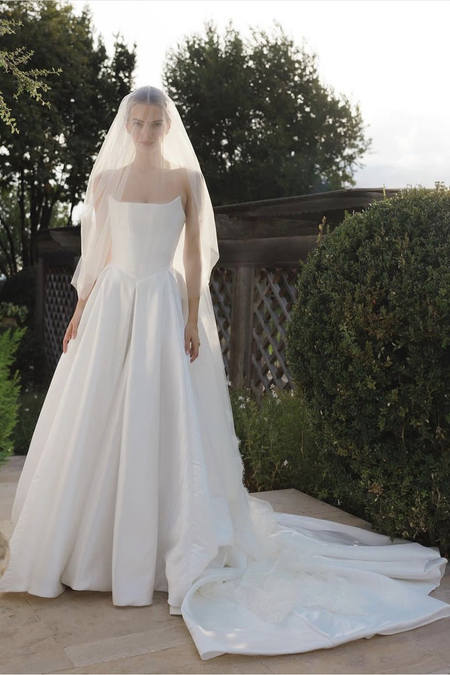 Square Neck Satin Wedding Dress A-line 2023 New Style