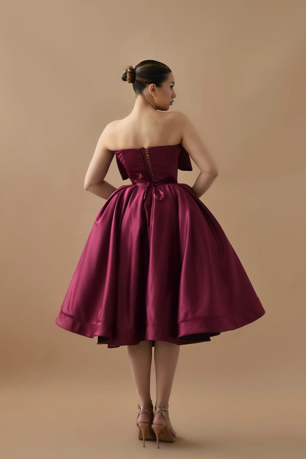 2024 Satin Short Prom Dresses with Big Bow Neckline – loveangeldress