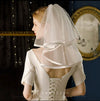 35-45CM Bridal Veil Double Layers Tulle with Satin Edged