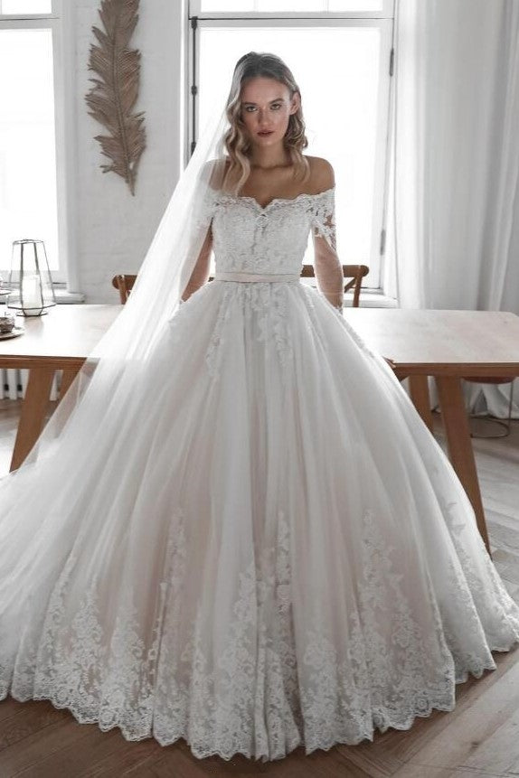 Short Wedding Dress Off Shoulder Ankle Length Point Tulle Bridal Gown Gorgeous Brides Tulle Robe De Mariee Graceful