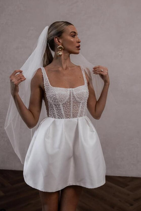 Simple Cathedral Length Tulle Wedding Veil