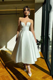 ruched-sweetheart-short-wedding-dress-for-reception
