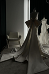 Sheath Strapless Wedding Dress with Bow Train