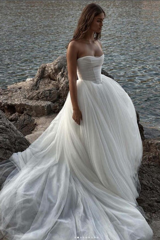 Strapless Tulle Bride Wedding Gown 2025 – loveangeldress