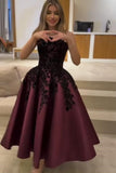 tea-length-prom-dresses-black-appliques-bodice-3
