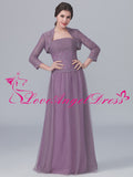 Dusty Purple Tulle Lace Mother of the Brides Dresses with Jacket