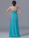 Hunter Long Chiffon Backless Bridesmaid Dress with Pleated Bodice