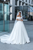 2019-white-satin-wedding-dress-with-off-the-shoulder-1