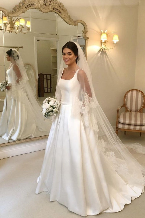 2021-square-neck-satin-bride-dresses-for-wedding