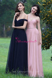 Off-the-shoulder Pink Chiffon Long Prom Dresses with Rhinestones Sash