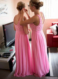 chiffon-long-pink-bridesmaid-dresses-with-lace-bodice-1