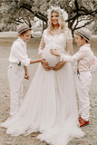 34-sleeves-lace-maternity-dress-for-photoshoot-tulle-skirt