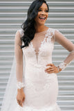 ruffles-mermaid-wedding-dresses-long-sleeves