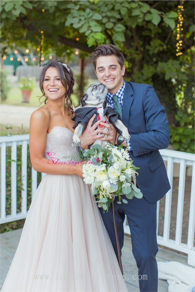 A-line Sweetheart Lace Destination Wedding Dress with Tulle Skirt