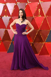 Ashley Judd Purple Chiffon Celebrity Dresses in Oscar 2018