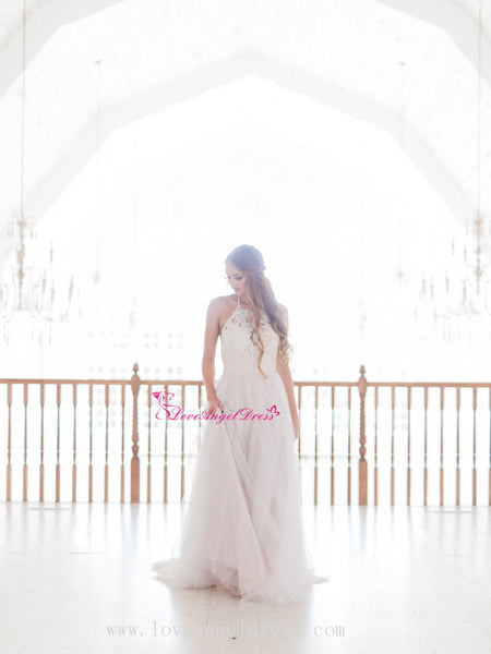 a-line-halter-wedding-dresses-with-tulle-skirt