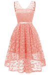 v-neckline-lace-short-bridesmaid-dresses-with-belt-sash