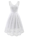 V-Neckline Lace Short Bridesmaid Dresses With Belt Sash