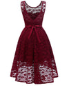 V-Neckline Lace Short Bridesmaid Dresses With Belt Sash